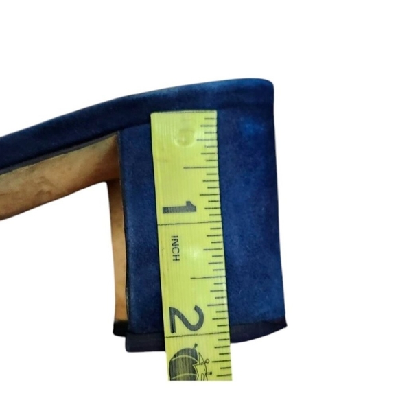 Manolo Blahnik Navy Blue Rapallato Soft Suede Banded Block Heel Sandals … - Picture 9 of 12